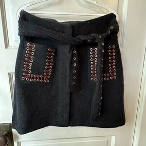 Rosie Neira size small vintage wool black skirt